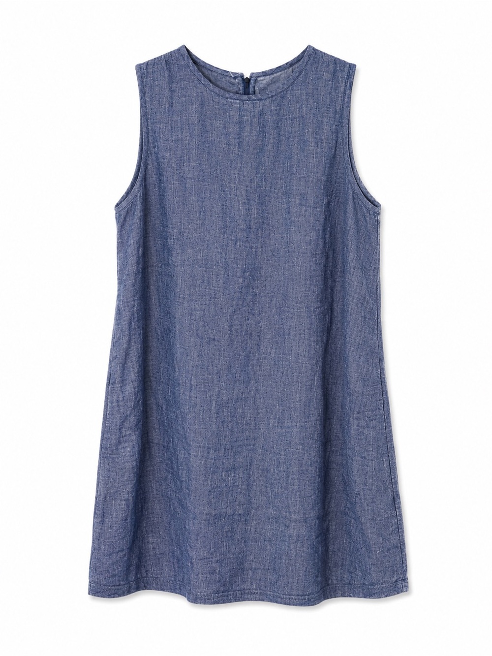 Theory Linen Blend Shift Dress Size 8 Blue Sleeveless Sheath Career Casual